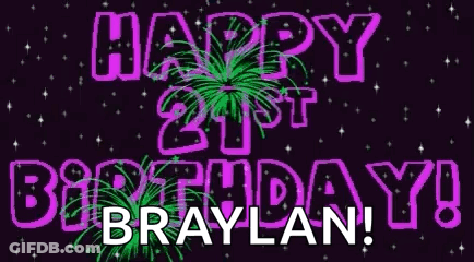 Happy 21St Birthday Banner With Fireworks GIF