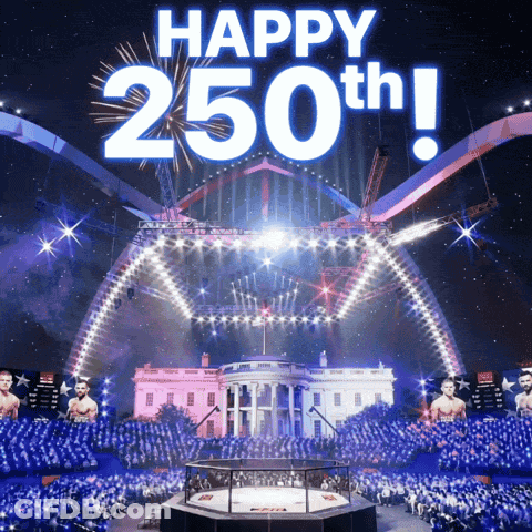 Happy 250Th Poster With Boxing Ring At White House GIF