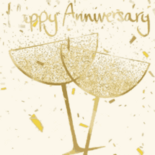 Happy 25Th Anniversary Gold Glasses GIF