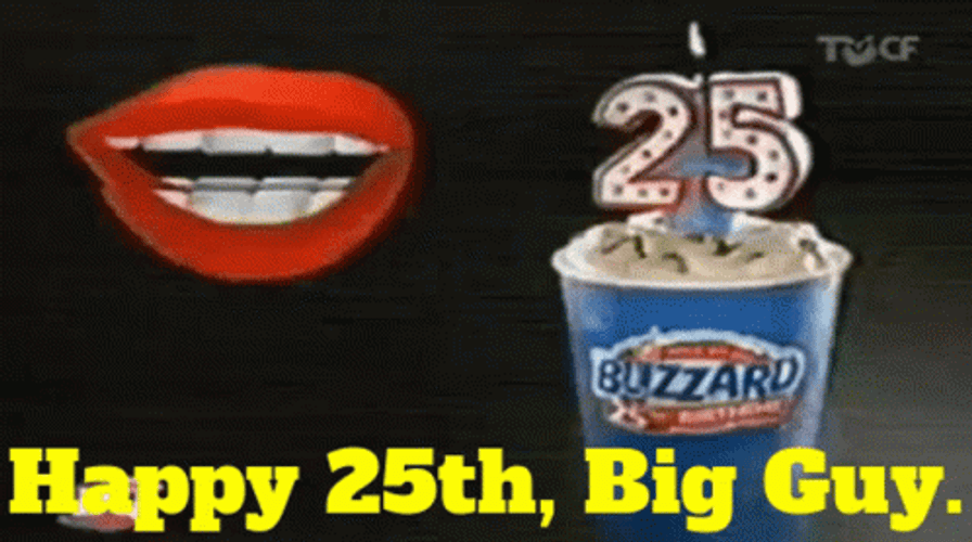 Happy 25Th Birthday Big Guy Greeting GIF