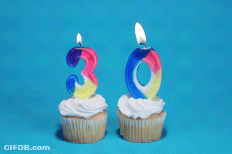 Happy 30Th Birthday You're Old Cupcake Chocolate Syrup GIF