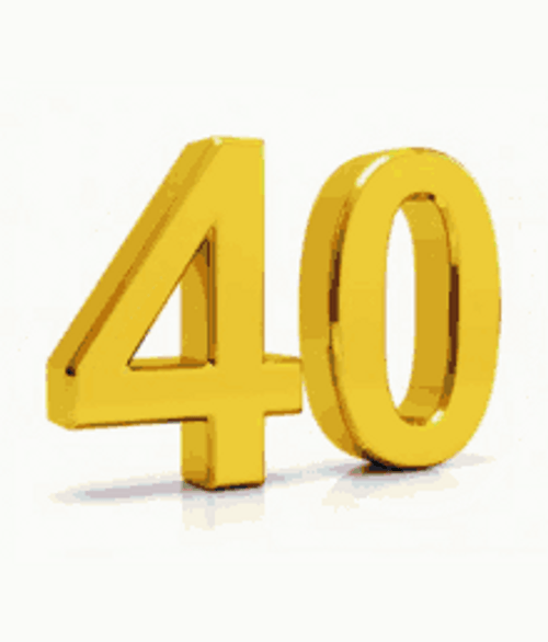 Happy 40Th Birthday Animated Number Text GIF