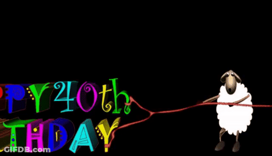 Happy 40Th Birthday Animated Sheep Greeting GIF