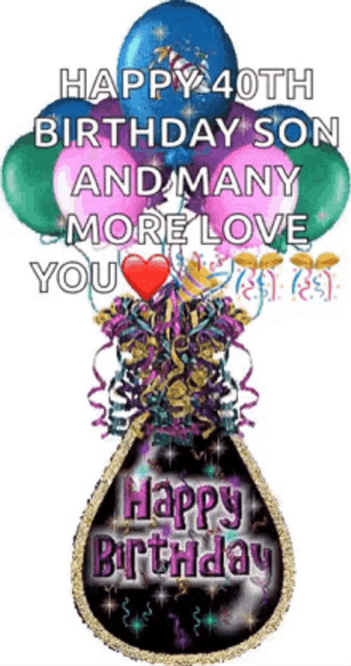 Happy 40Th Birthday Flashing Lights Party Balloons GIF