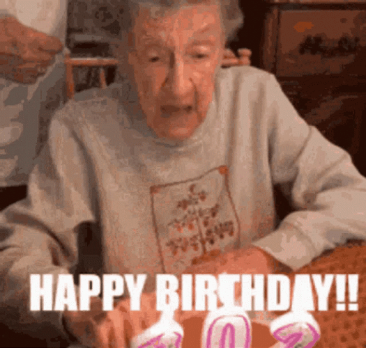 Happy 40Th Birthday Old Lady Dentures Fall GIF