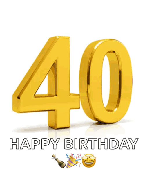 Happy 40Th Birthday Switching 40 Numbers GIF