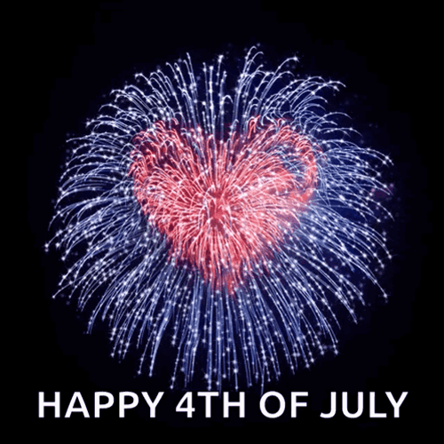 Happy 4Th Heart Fireworks GIF