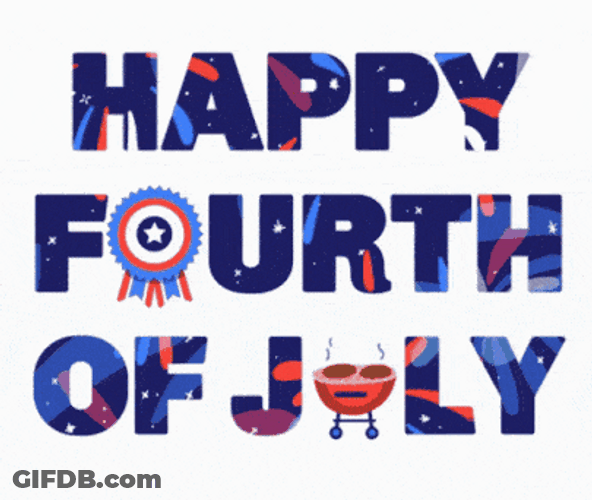 Happy 4Th Of July Aesthetic Firework Text Animation GIF