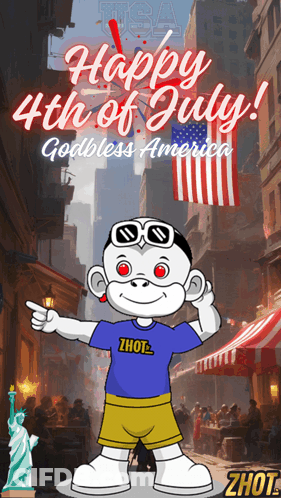 Happy 4Th Of July America Goddess Poster GIF