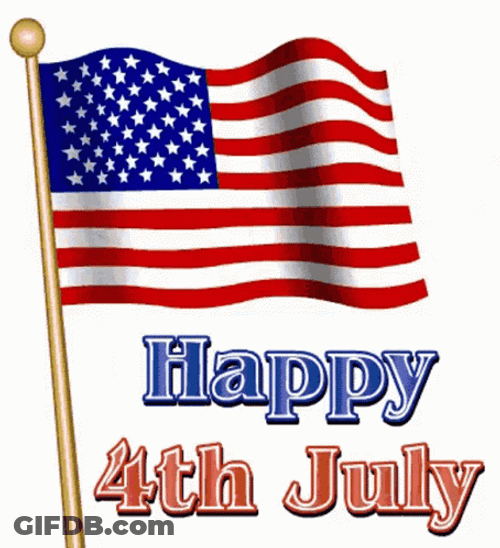 Happy 4Th Of July American Flag Simple Animation GIF