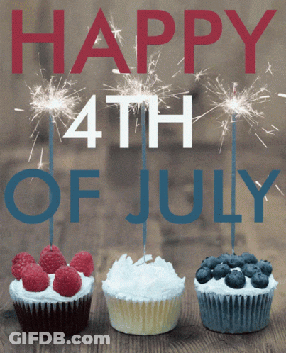 Happy 4Th Of July Cupcakes With Sparklers On Top Of Them GIF