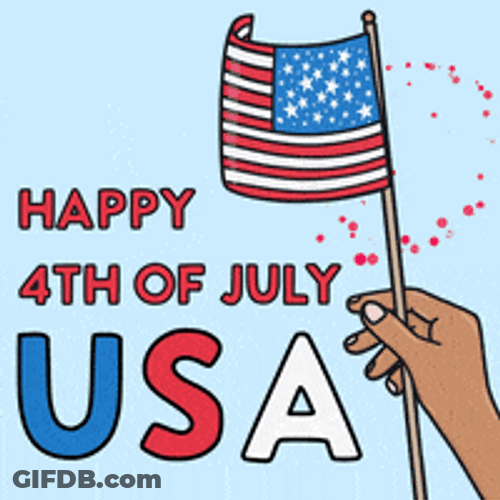 Happy 4Th Of July Cute American Flag Waving GIF
