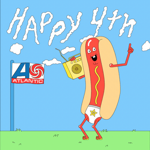Happy 4Th Of July Cute American Sausage Cartoon GIF