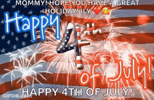 Happy 4Th Of July Greeting Card With Fireworks GIF