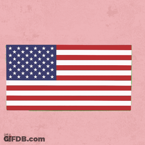 Happy 4Th Of July Greeting Card With Heart Face GIF