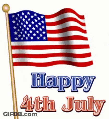 Happy 4Th Of July Greeting With American Flag GIF