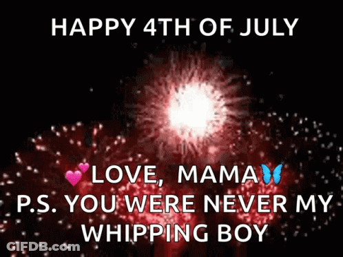 Happy 4Th Of July Greeting With Fireworks GIF
