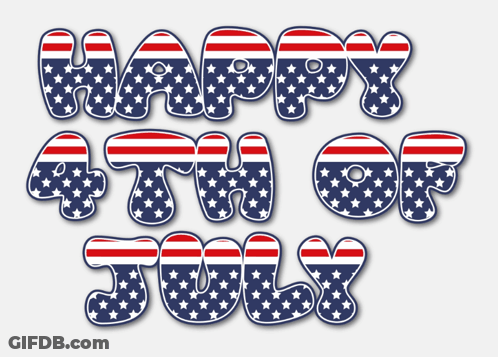 Happy 4Th Of July In Red White And Blue GIF