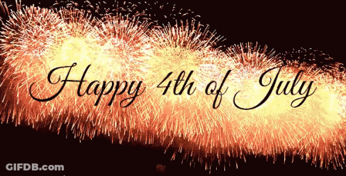 Happy 4Th Of July Is Written In Front Of Fireworks GIF