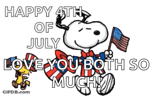 Happy 4Th Of July Love You Both So Much With Snoopy And Woodstock GIF