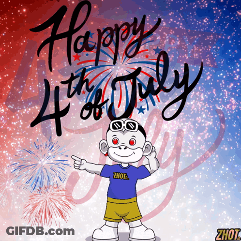 Happy 4Th Of July Monkey GIF