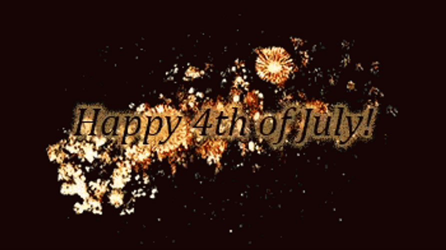 Happy 4Th Of July Night Sky Golden Fireworks GIF