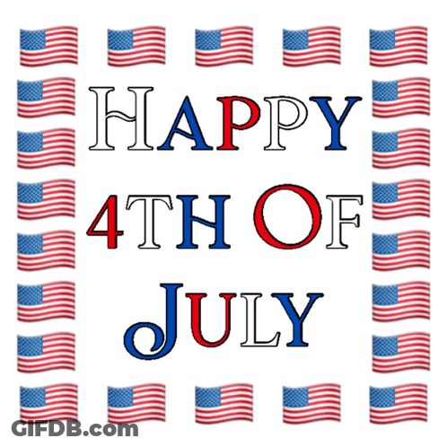 Happy 4Th Of July Poster With American Flags GIF