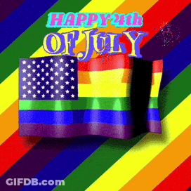 Happy 4Th Of July Rainbow Flag Poster GIF