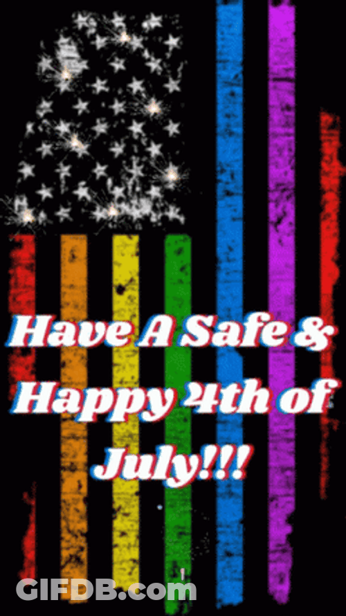 Happy 4Th Of July Rainbow Pride Flag GIF