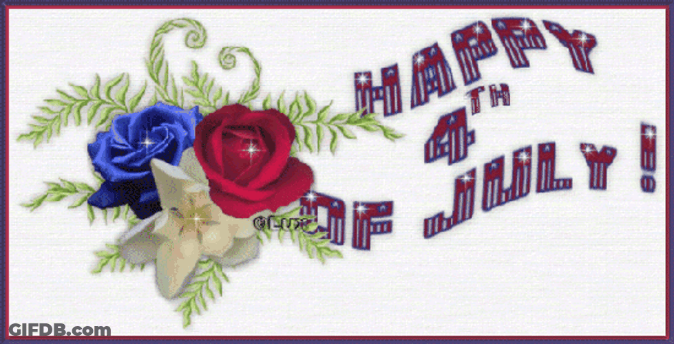 Happy 4Th Of July Red Blue Roses GIF