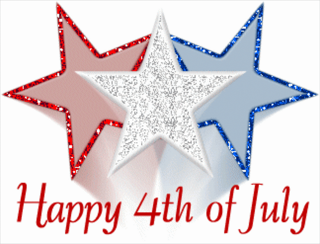 Happy 4Th Of July Red Blue Silver USA Stars GIF