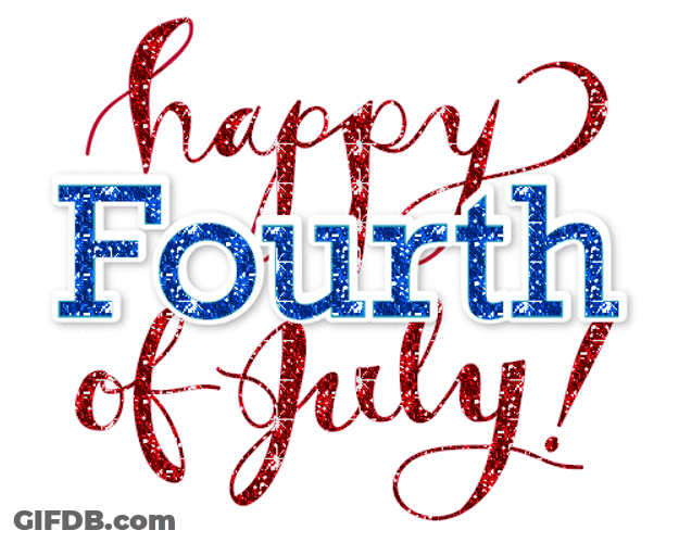 Happy 4Th Of July Sparkly Red Blue Greeting GIF