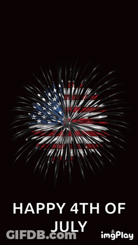 Happy 4Th Of July With Fireworks GIF