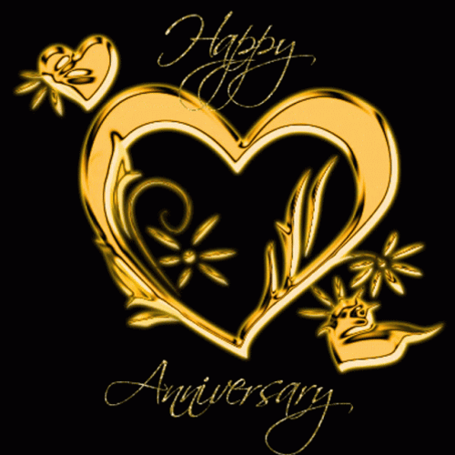 Happy 50Th Anniversary Golden Heart GIF
