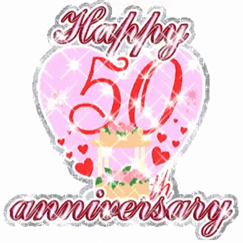 Happy 50Th Anniversary Sparkling & Glittery GIF