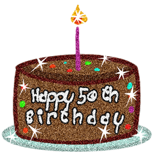 Happy 50Th Birthday Chocolate Cake Sparkling GIF