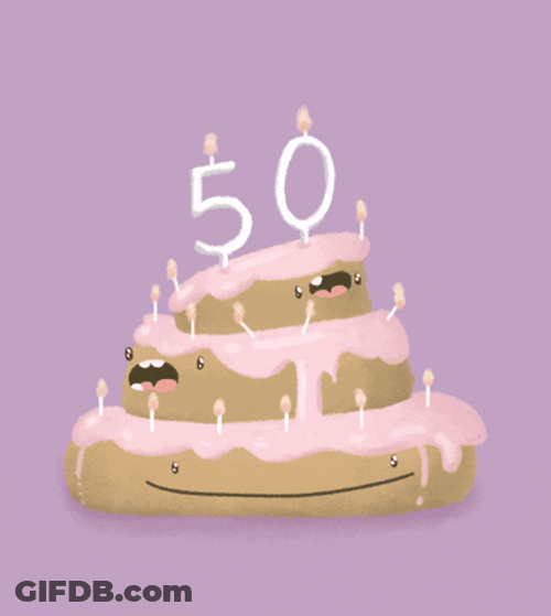 Happy 50Th Birthday Cute Talking Cartoon GIF