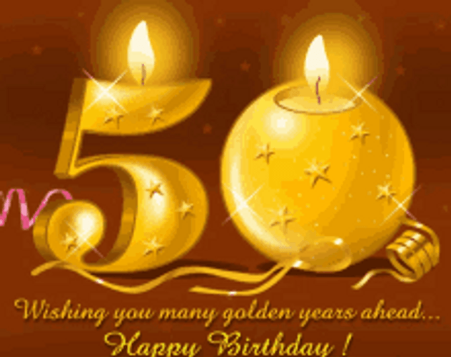 Happy 50Th Birthday Golden Years Wishes GIF
