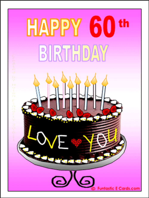 Happy 60Th Birthday Chocolate Cake Design Art GIF