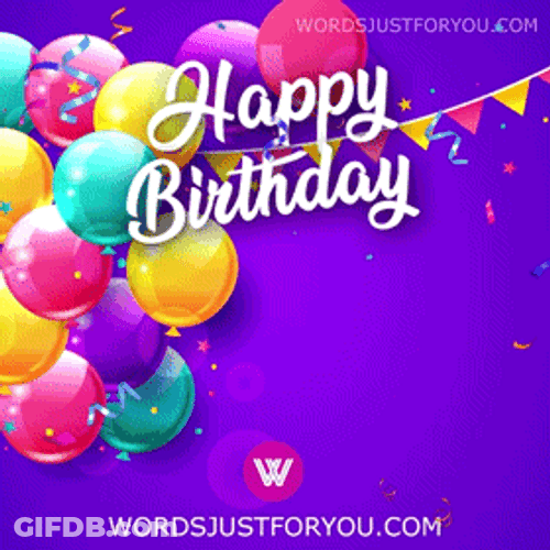 Happy 60Th Birthday Colorful Balloons Backdrop GIF