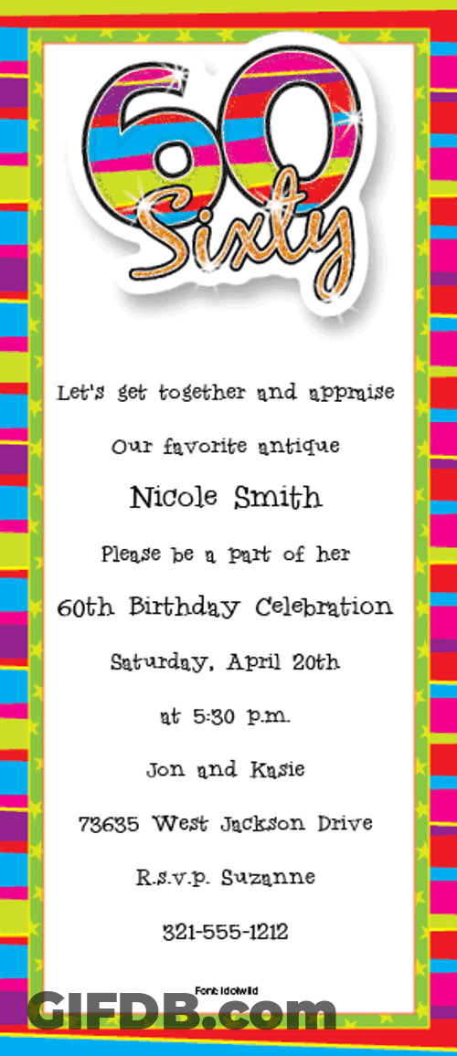 Happy 60Th Birthday Digital Text Message GIF
