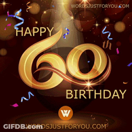 Happy 60Th Birthday Falling Confetti Graphic Design GIF