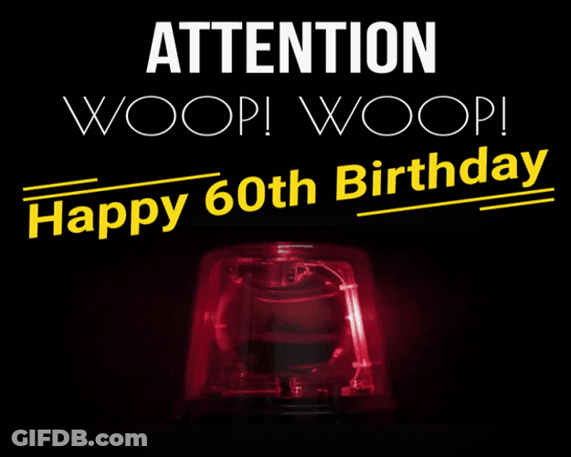 Happy 60Th Birthday Flashing Light Graphic Design GIF