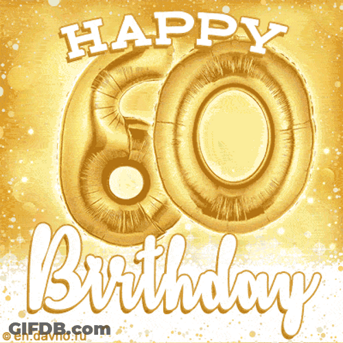 Happy 60Th Birthday Golden Numbers Creative Design GIF