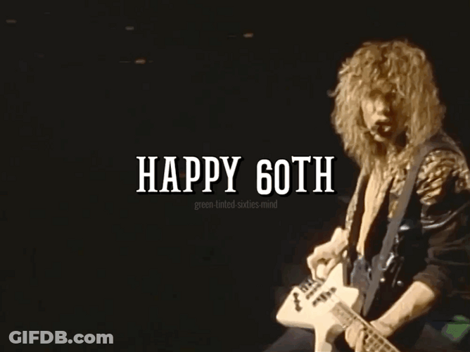 Happy 60Th Birthday Rocker Band Clip Art GIF