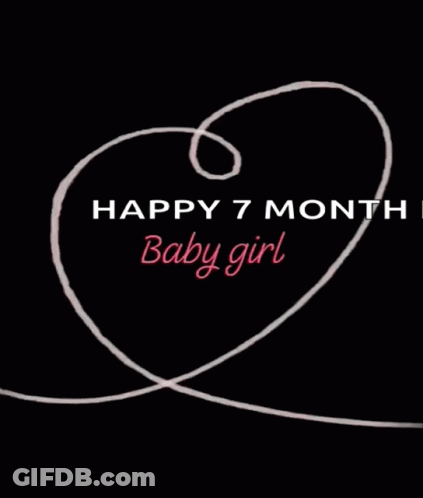 Happy 7 Month Baby Girl Heart GIF
