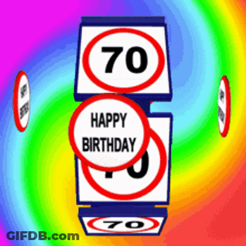 Happy 70Th Birthday Rainbow Bingo Colors GIF