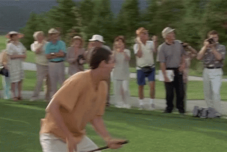 Happy Adam Sandler Playing Golf GIF