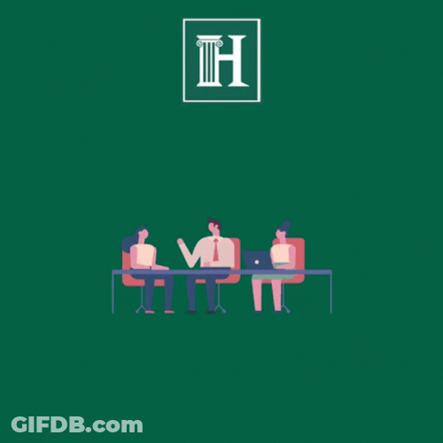 Happy Admin Day Animated People In Table GIF