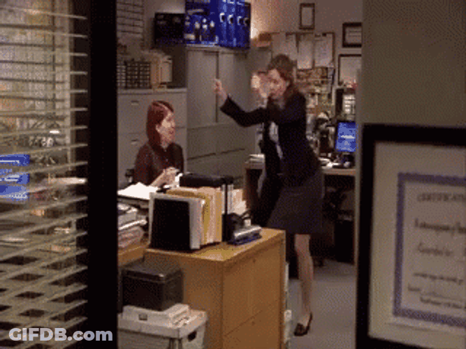 Happy Admin Day The Office Pam Beesly Rejoicing GIF